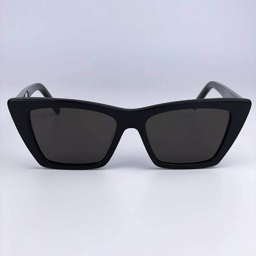 NEW Saint Laurent SL276 001 BLACK MICA Black Grey Cat Eye Sunglsses